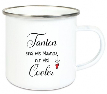 Preview: ♥ Tasse Emailletasse Tanten sind wie Mamas..., Dankeschön, Geburtstag, Muttertag, Vatertag, Abschied, Jubiläum, Geschenk, Becher von Lüttentüddel